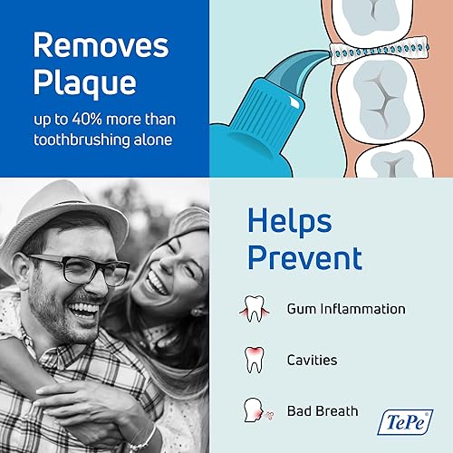 Miniatura 2 de TePe Interdental - Cepillo dental original, suave para limpieza de dientes, paquete de 20, 0.028 in, espacios medios, amarillo, tamaño 4
