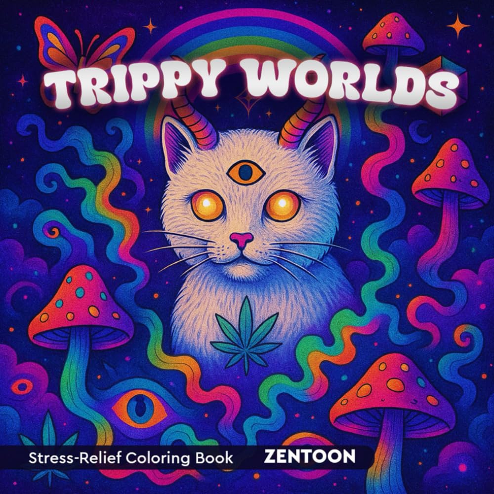 Trippy Worlds Coloring Book: Stress-Relief Adult Coloring Book