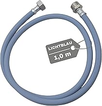 Lichtblau Rallonge de tuyau d'arrivée d'eau avec filetage métallique I 1,0 m I raccordement machine à laver lave-vaisselle I 3/4" Iutilisable universellement indépendamment du fabricant