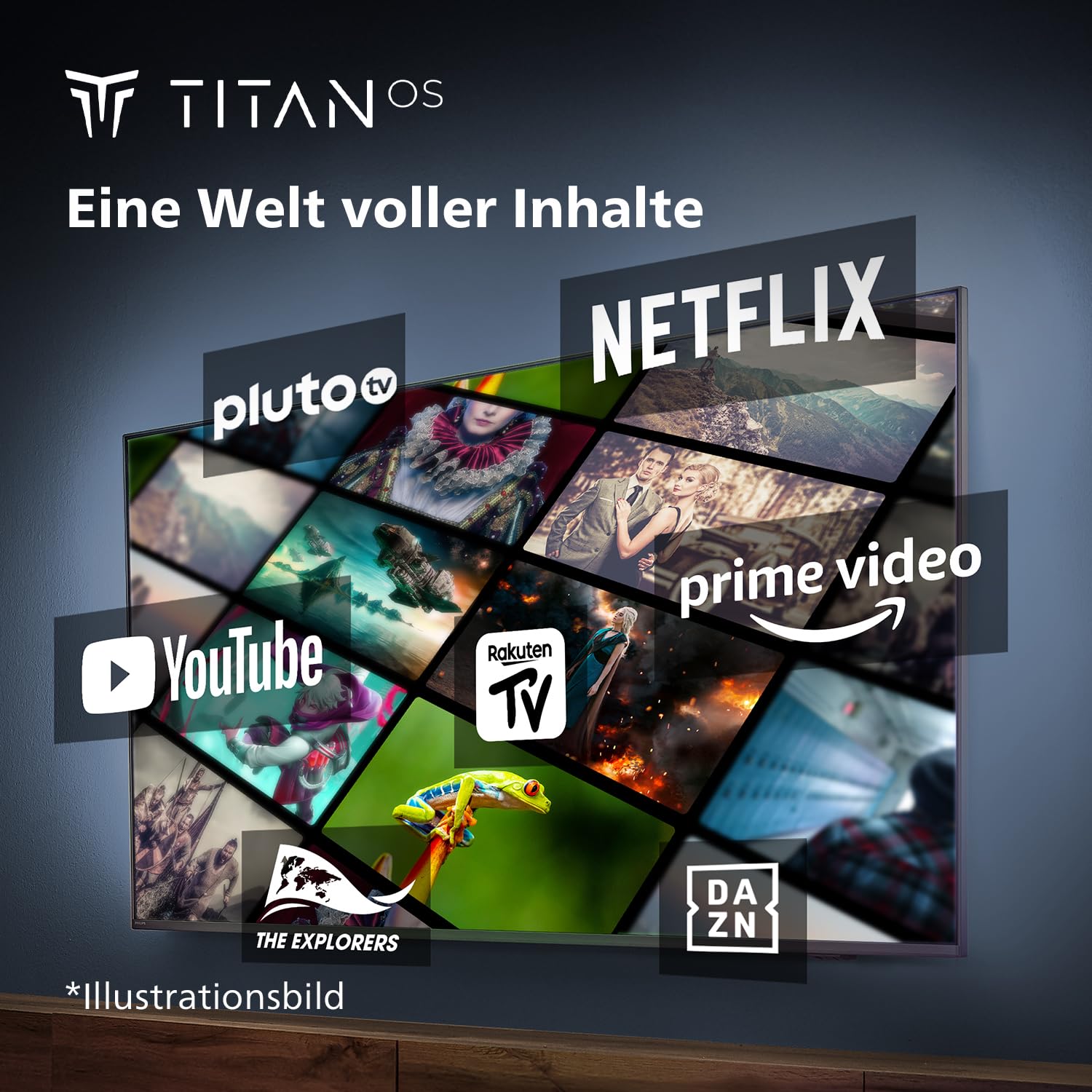 Philips 50PUS7609 4K LED Smart TV - 50-Zoll Display mit Pixel-präziser Ultra HD Titan OS Plattform und Dolby Atmos-Klang. Funktioniert mit Alexa und Google Sprachassistent – Anthrazitgrau