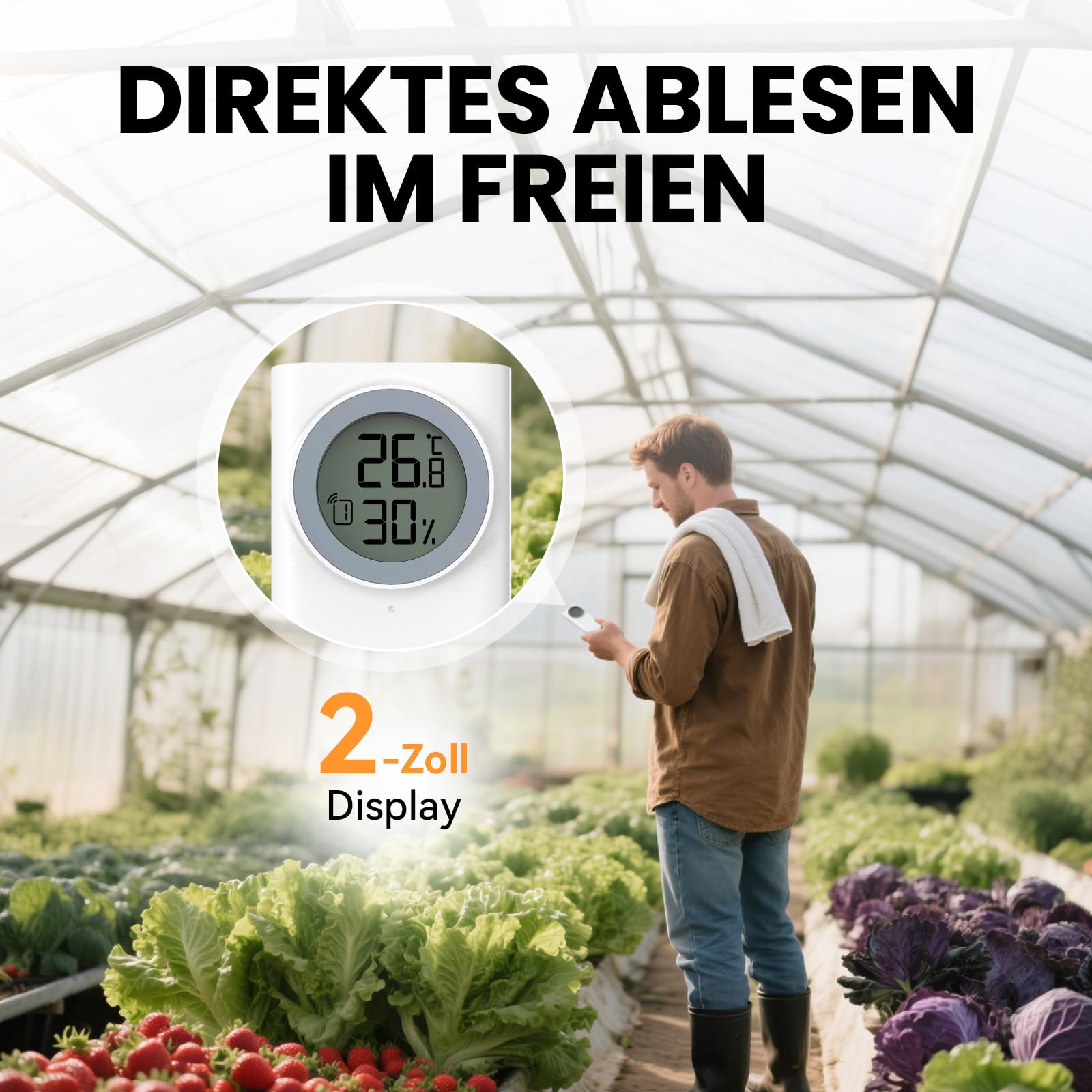 Newentor Wetterstation mit 3 Außensensoren, Netzbetrieb, große Anzeige | 7,5" HD-Farbdisplay, zeigt 3 Kanäle gleichzeitig, DCF-Funkuhr, Außensensor mit eigenem Display, Schwarz.