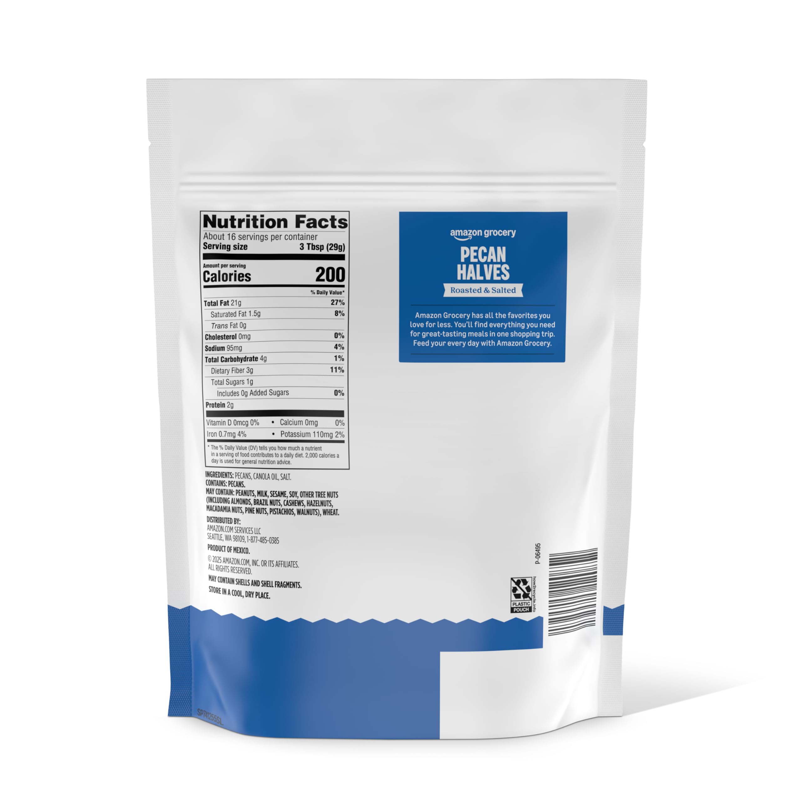 Happy Belly Roasted and Salted Pecan Halves 16 Ounce — view 2