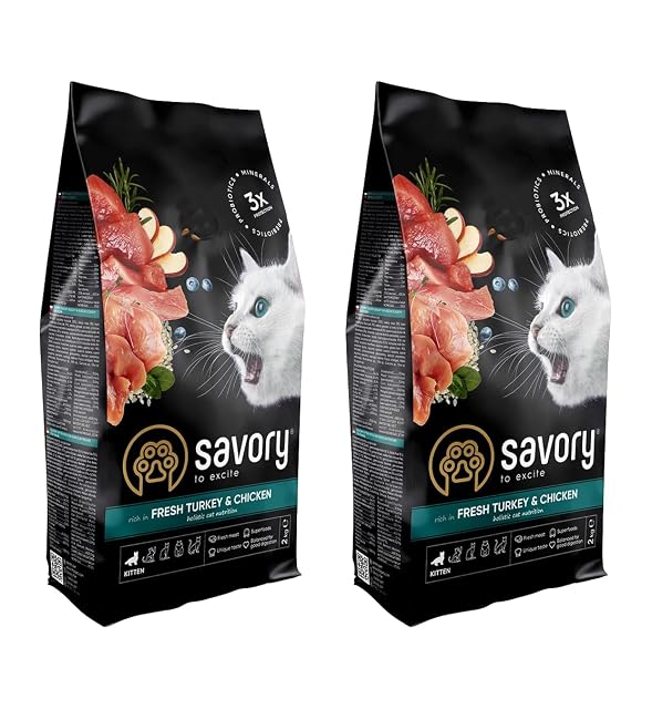 Savory - pienso seco para Gatos - para Gatito - Pavo y Pollo Frescos