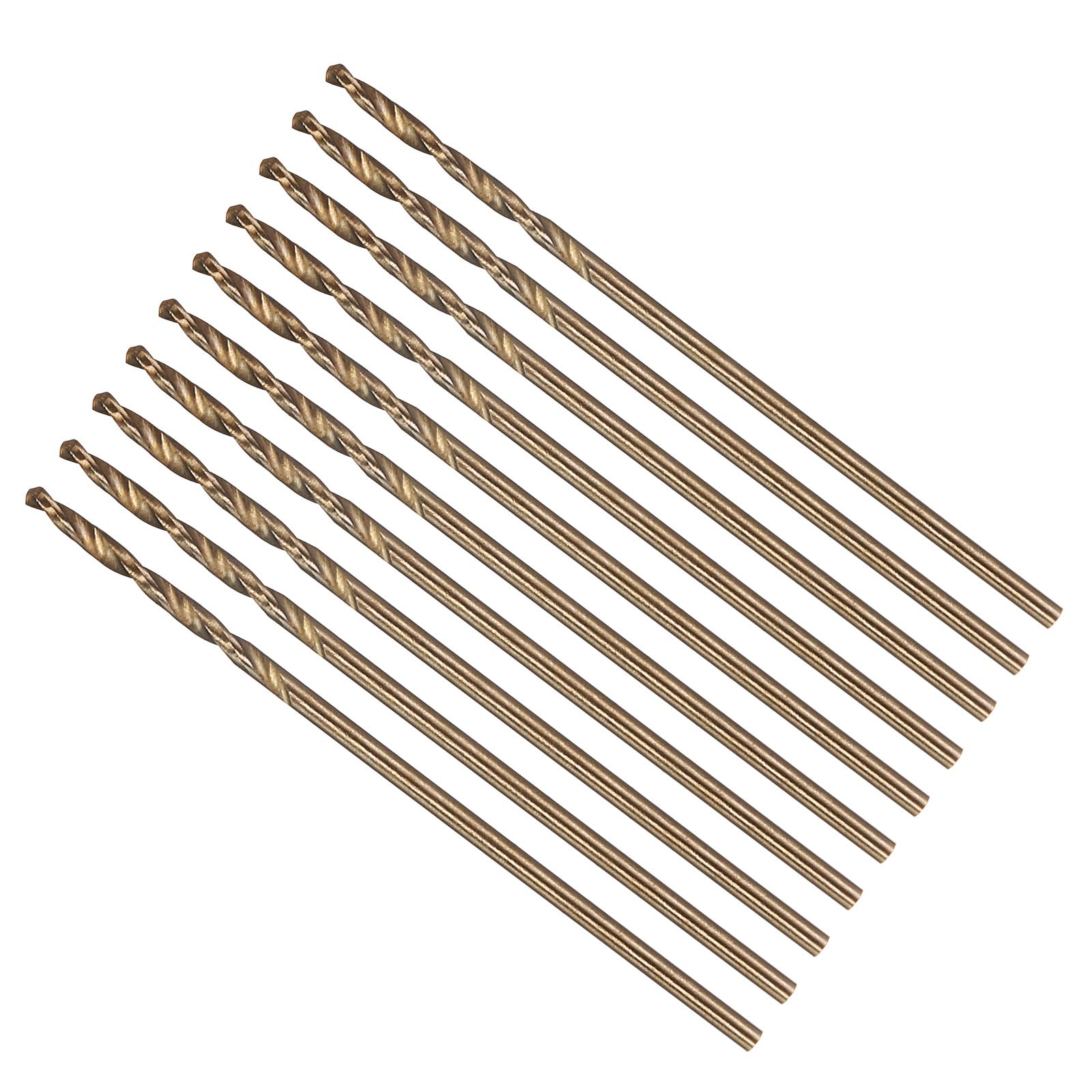 METALLIXITY 1.2mm Micro Drill Bit (#56) 10Pcs, 4341 High-Speed Steel Straight Shank 118° Gold for Drilling Low-to-medium Hardness Metal Copper Aluminum Plastic Wood