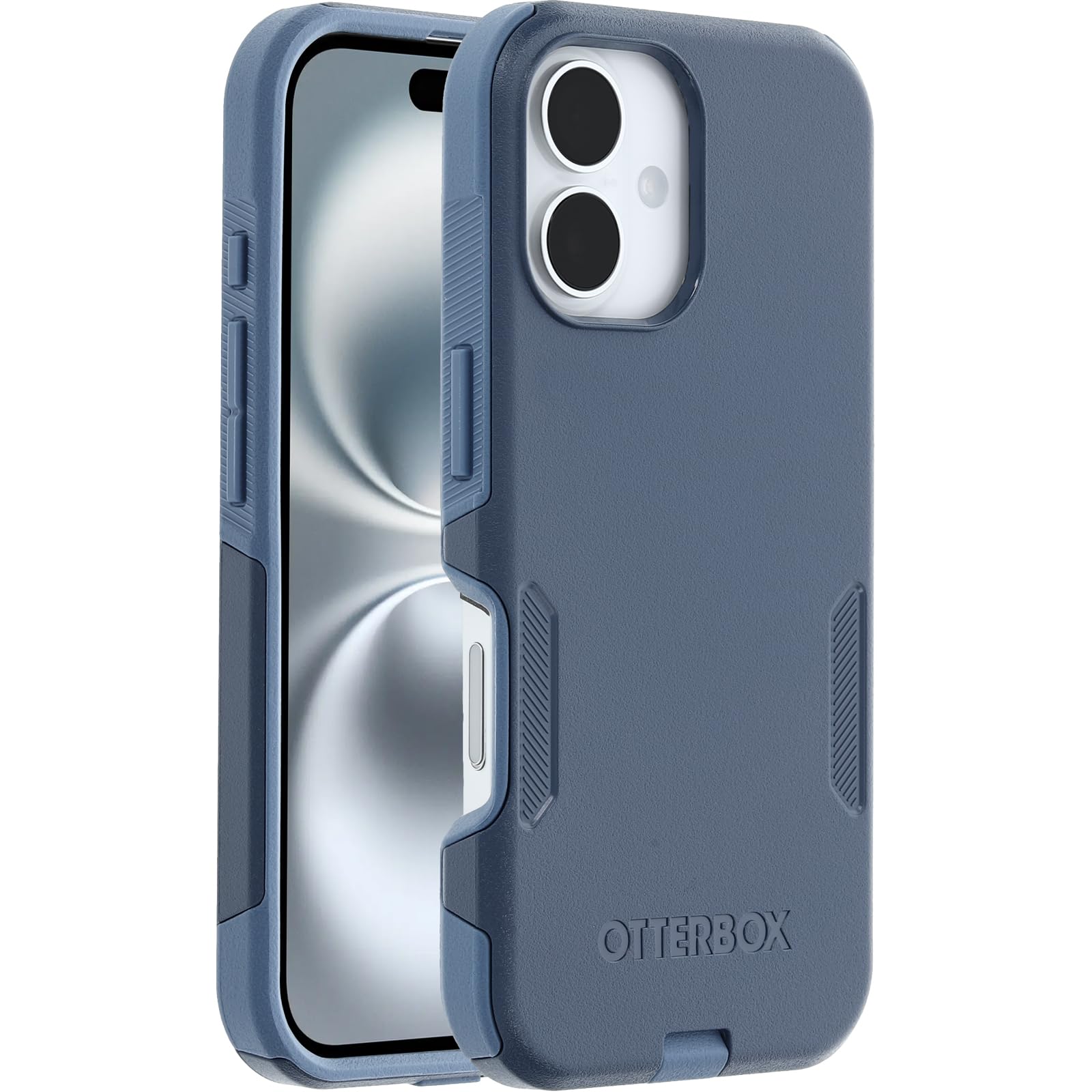OtterBox Cover per iPhone 16 Commuter Series MagSafe, resistente a shock e cadute, testata 3x norme MIL-STD 810G, Blu