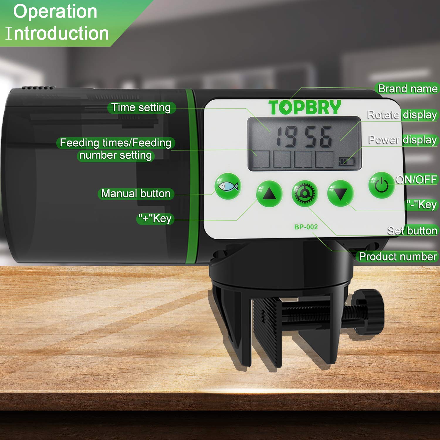 topbry automatic fish feeder