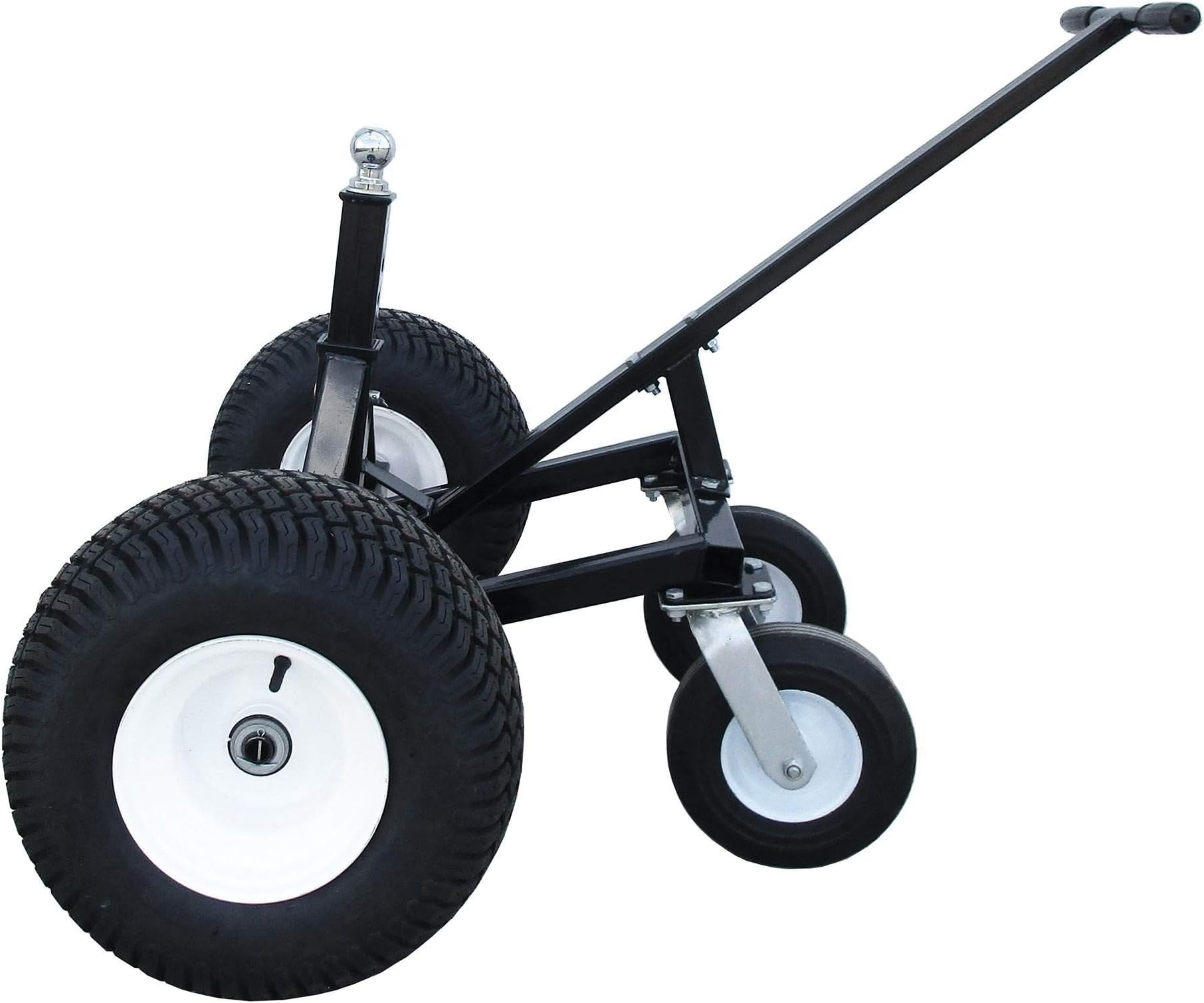 Tow Tuff Adjustable Heavy Duty Durable Steel Trailer Dolly 1500 Pound Load Capacity with Flat Free Tires for Boats, Utility, Cargo, Black