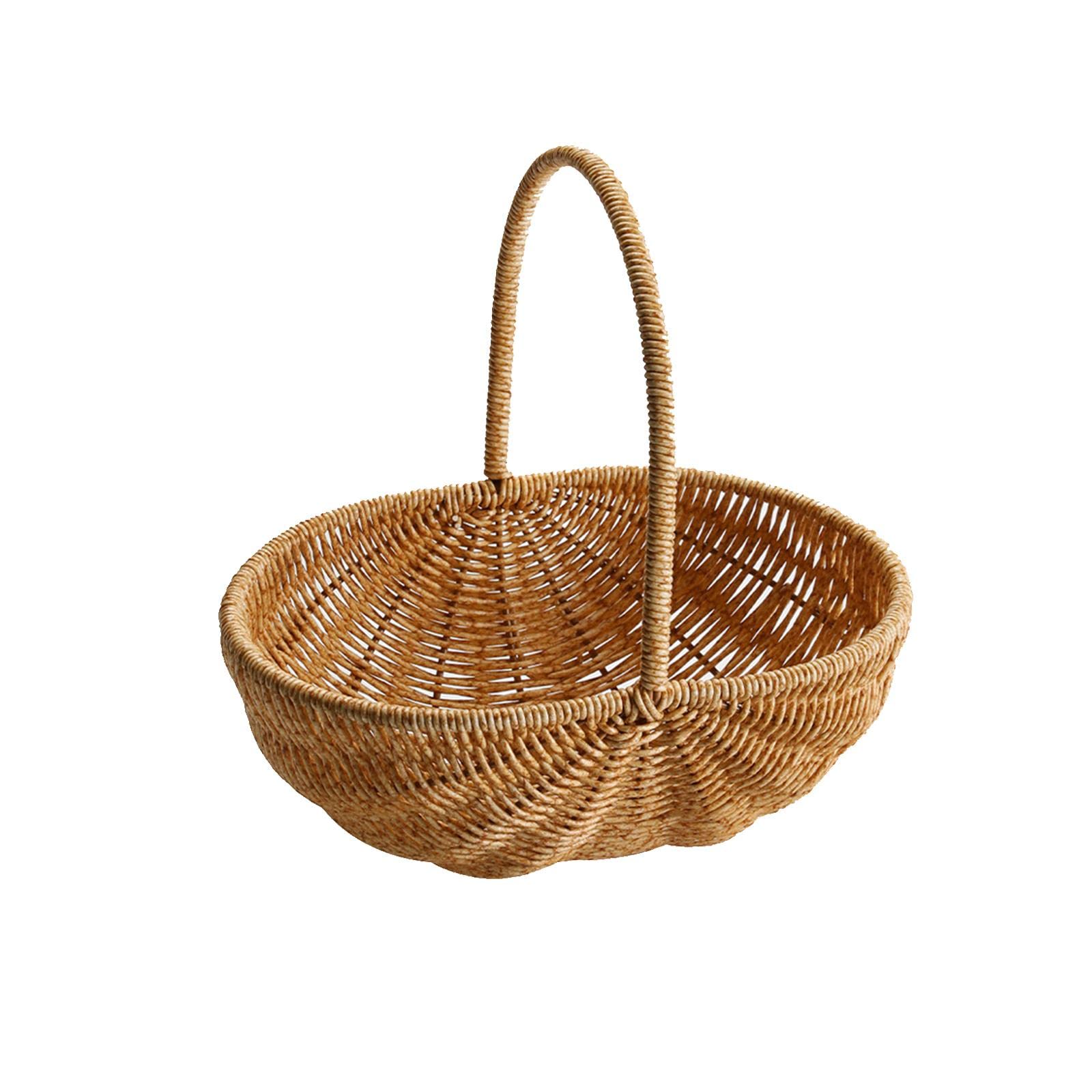Cestino Rustico per Fiori, Cestino Decorativo per Ragazze, Cestino per Caramelle, Cestino per, Cestino Portaoggetti Intrecciato, Organizer Pe, 27 cm x 27 cm x 20 cm
