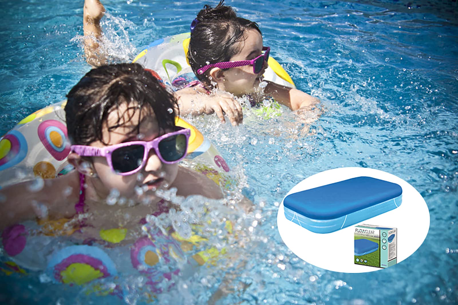 Cubierta rectangular para piscina de 305 cm x 183 cm rectangular inflable cubierta de piscina a prueba de polvo (305 cm x 183 cm) (solo cubierta)