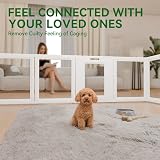 Everfront Clear Acrylic Plastic Dog Playpen Indoor,for Puppy Cat Bunny Pet Pen,Transparent Easy Assemble Foldable Whelping Box Crate Kennel Enclosure Fence for Small & Medium Dogs (60cm Height, 10PCS) - 2