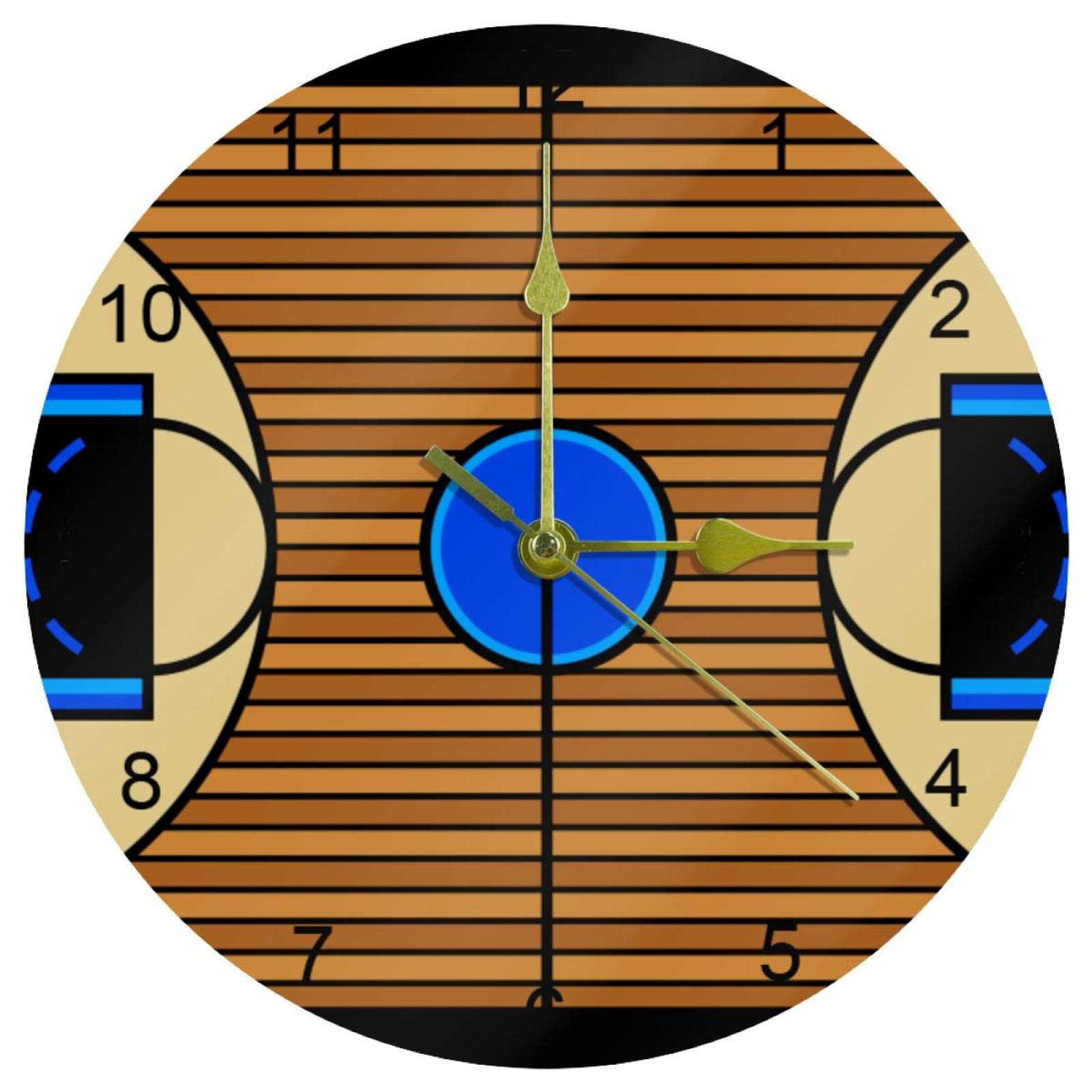 Horloge murale facile à lire de 25,4 cm avec grands chiffres arabes noirs