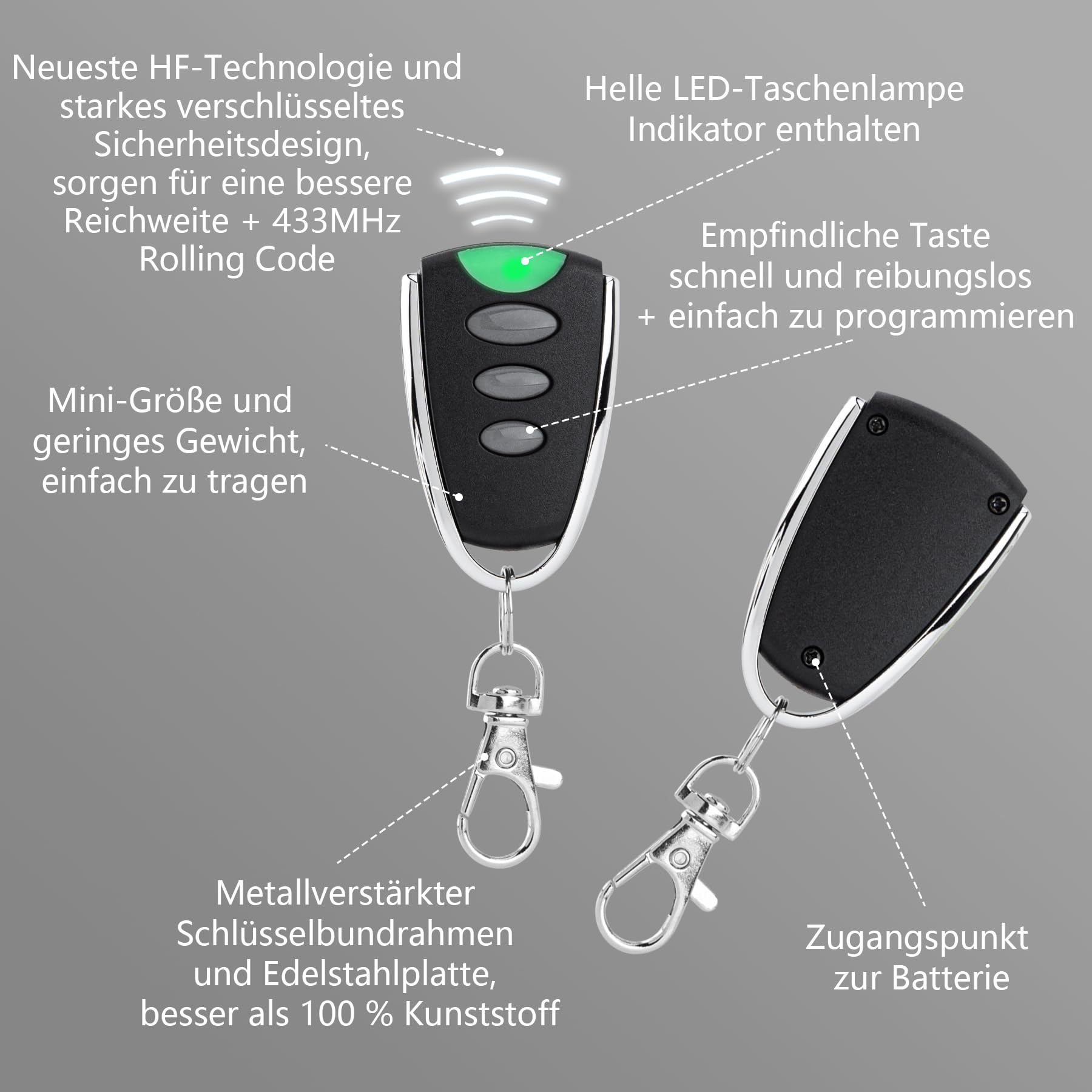 Telecomando Di Ricambio Per Porta Del Garage, 433,92 MHz, Per LiftMaster/MotorLift/Chamberlain 4330E 4333E 4335E 94330E 94333E 94334E 94335E Trasmettitore Portatile (confezione Da 2 - Foto 7