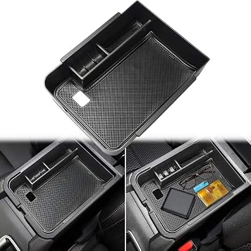 auovo Center Console Organizer Tray for Sentra Accessories 2020 2021 2022 2023 2024 2025 ABS Plastic Secondary Armrest Storage Glove Box with Coin Holder Black