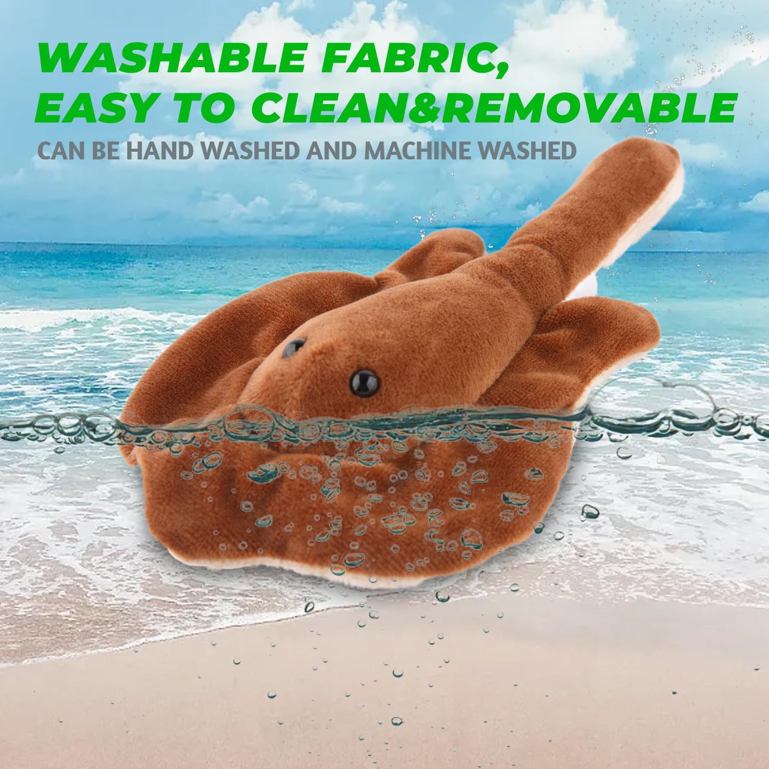 Stingray Shoulder Plush Toy with Magnet, Fish Stuffed Animals Toy for Kids Boys Girls, Birthday Party Decoration Christmas Thanksgiving Gifts - Image 3