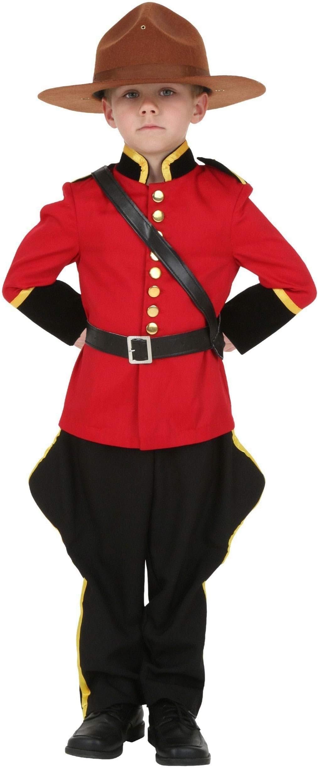 Toddler Canadian Mountie RCMP Costume - Red Jacket, Pants, Belt & Shoulder Strap