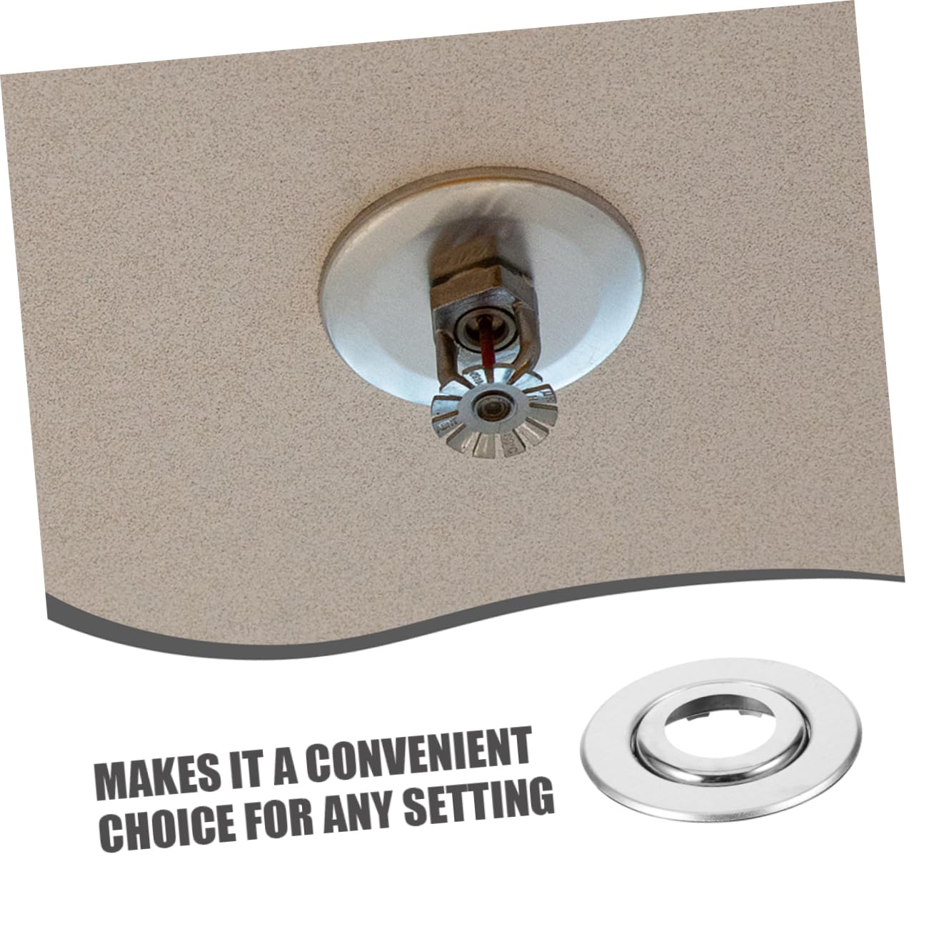 Mobestech Lot de 5 Cache-tuyaux Décoratifs en Acier Inoxydable, Couvercles Doubles pour Tête de Sprinkler Incendie 6 Points, Brides Universelles Compatibles, Protection Sprinkler Incendie