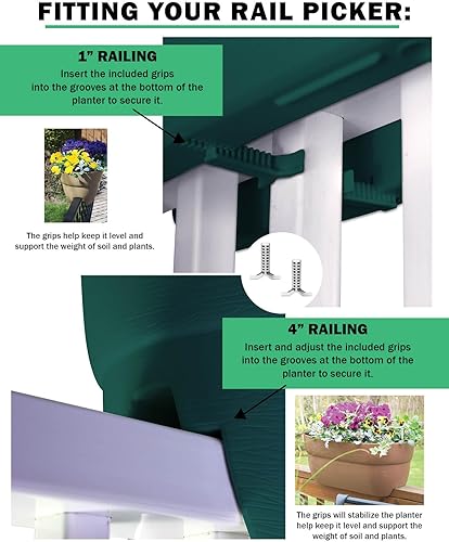 Vista 7 de Emsco Group Bloomers Railing Planter with Drainage Holes – 24" Weatherproof Resin Planter – Brown, Plastic