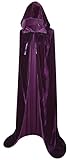 Long Hooded Cloak Velvet Cape Witch Costume Halloween Costumes for Women Men