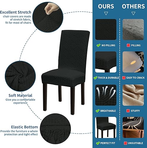 Miniatura 177 de Juego de 6 fundas elásticas para sillas de comedor, extraíbles y lavables, para sillas de comedor, hotel, ceremonia