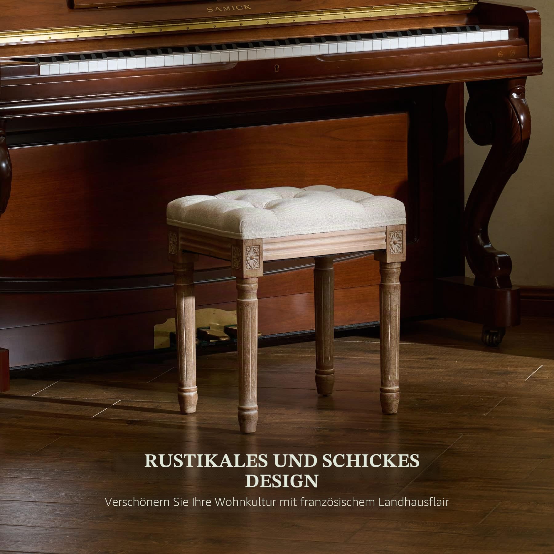 VONLUCE Schminkhocker Polsterhocker Kosmetikhocker Hocker für Schminktisch Sitzhocker Samt Klavierhocker Schminktisch Hocker Massivholzbeine (30 x 40 x 47 cm)
