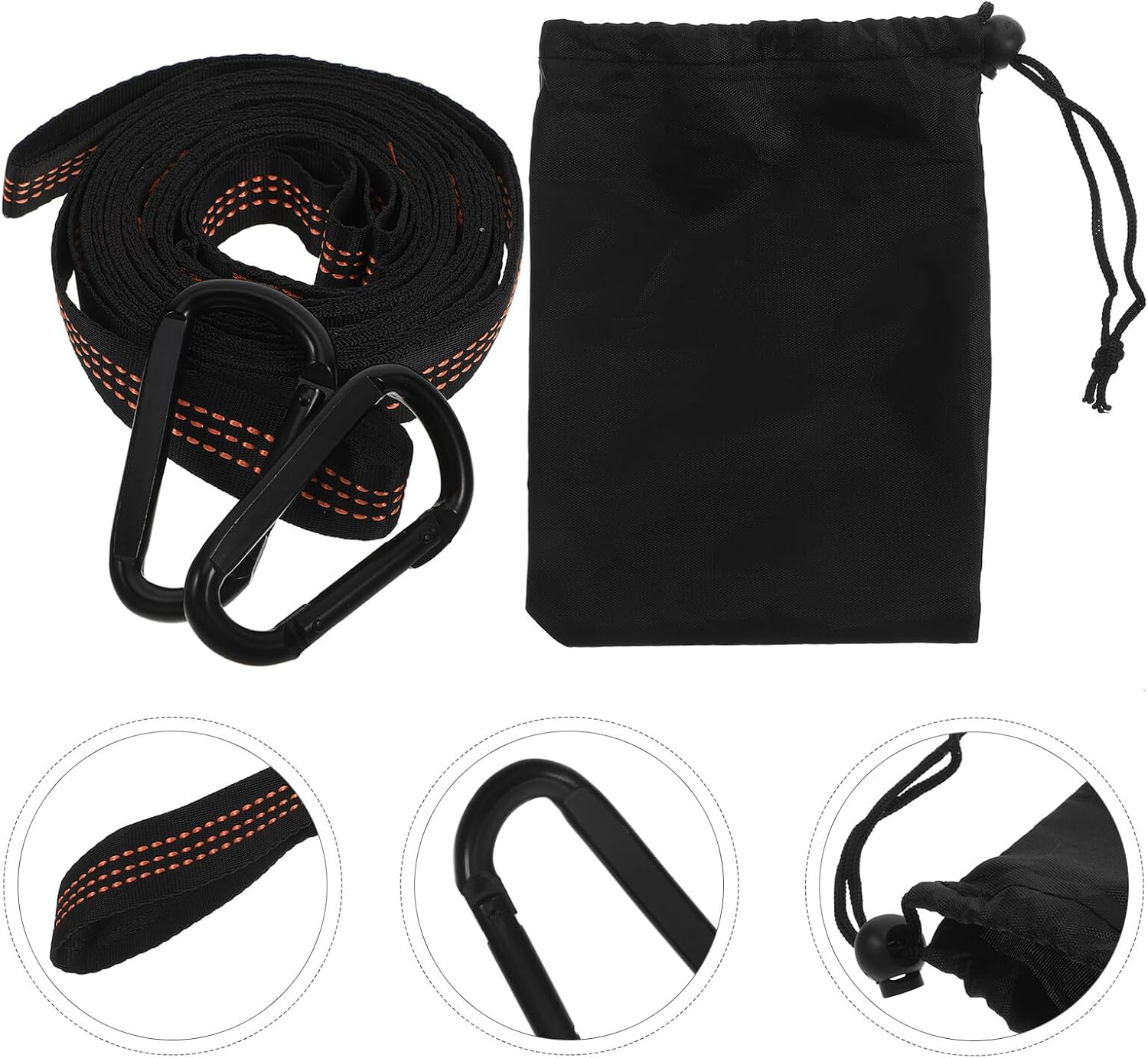 Outdoor Hammock Tree Straps Set 2pcs 2m Polyester Swing Straps with Heavy Duty Buckles and Carry Bag for Hammock Fixing and Tree Swing Suspension