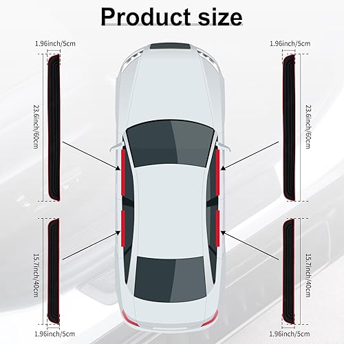 Vista 2 de SINGARO Protección para umbral de puerta de automóvil, 4 piezas, cubierta protectora contra el polvo, ancho de la puerta de 23.6 x 1.96 pulgadas