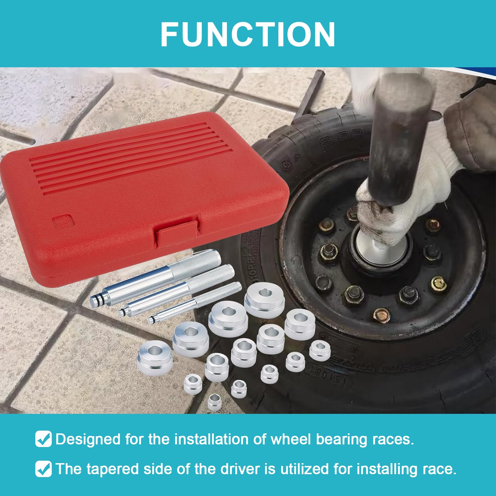 17-tlg Radlager Werkzeug Set - Lagerring & Dichtungs Montagesatz Für Auto & Motorrad