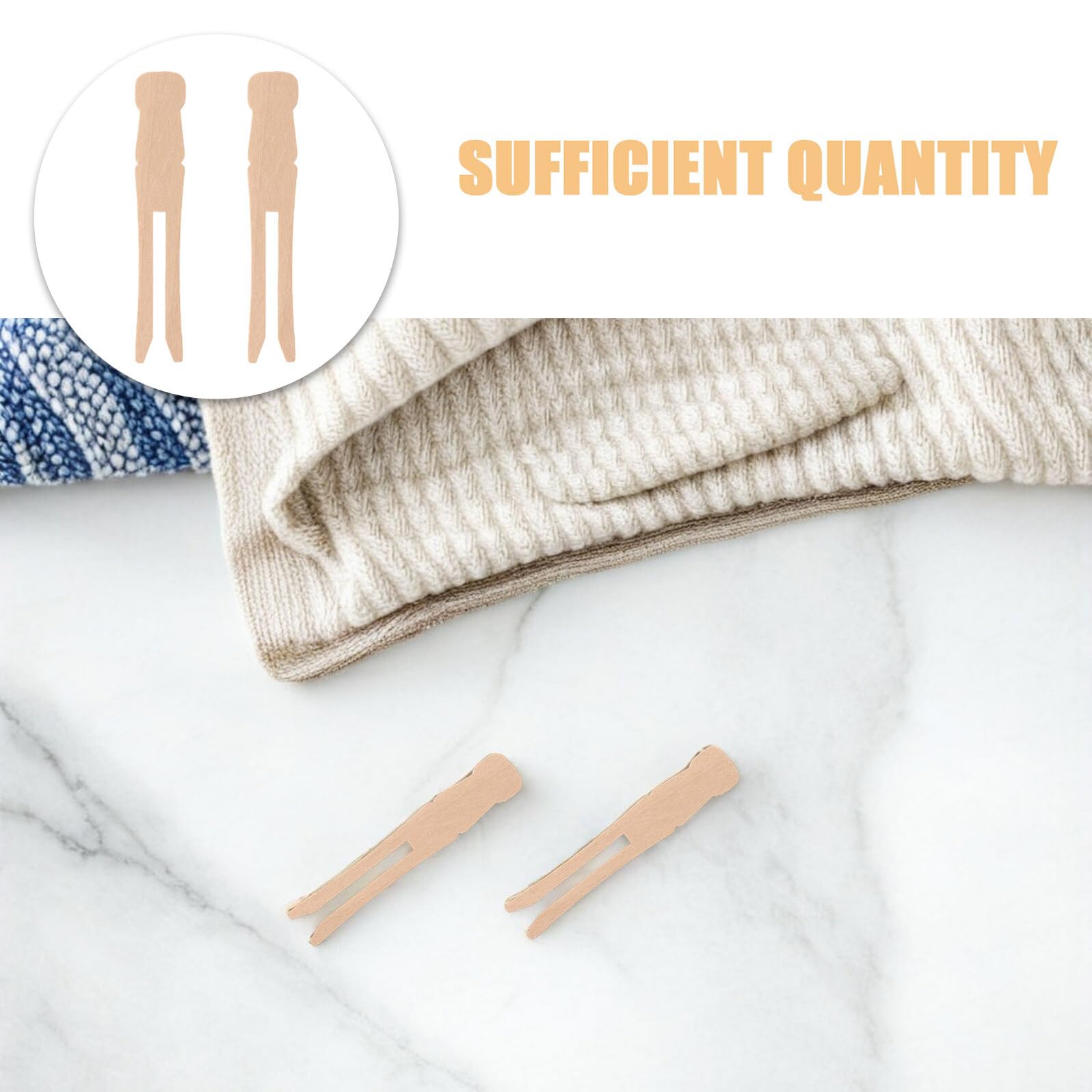 KOMBIUDA 200 Pezzi Mollette da Bucato in Legno Rotonde Tradizionali Clip per Appendere Vestiti e Artigianato Protezione Tessuti Delicati Design Naturale e Sostenibile per Casa e Lavanderia