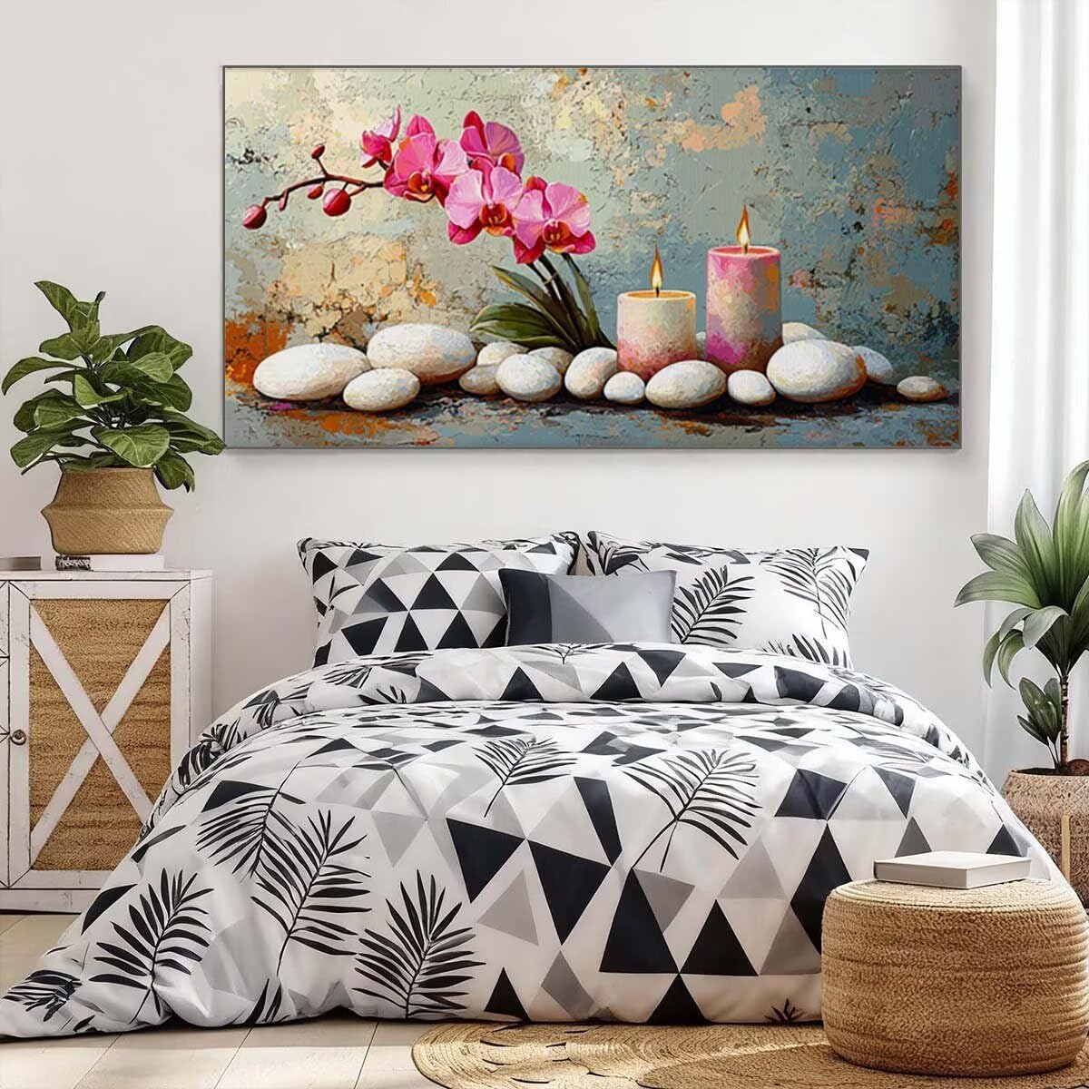Dipingere con i Numeri Adulti Zen, Kit di Paint by Numbers Fiori Quadri da Dipingere Numerati, Kit di Pittura Acrilica Fai Da Te per Principianti, Hobby Creativi Adulti, Decorazioni Casa 140x60cm R-76