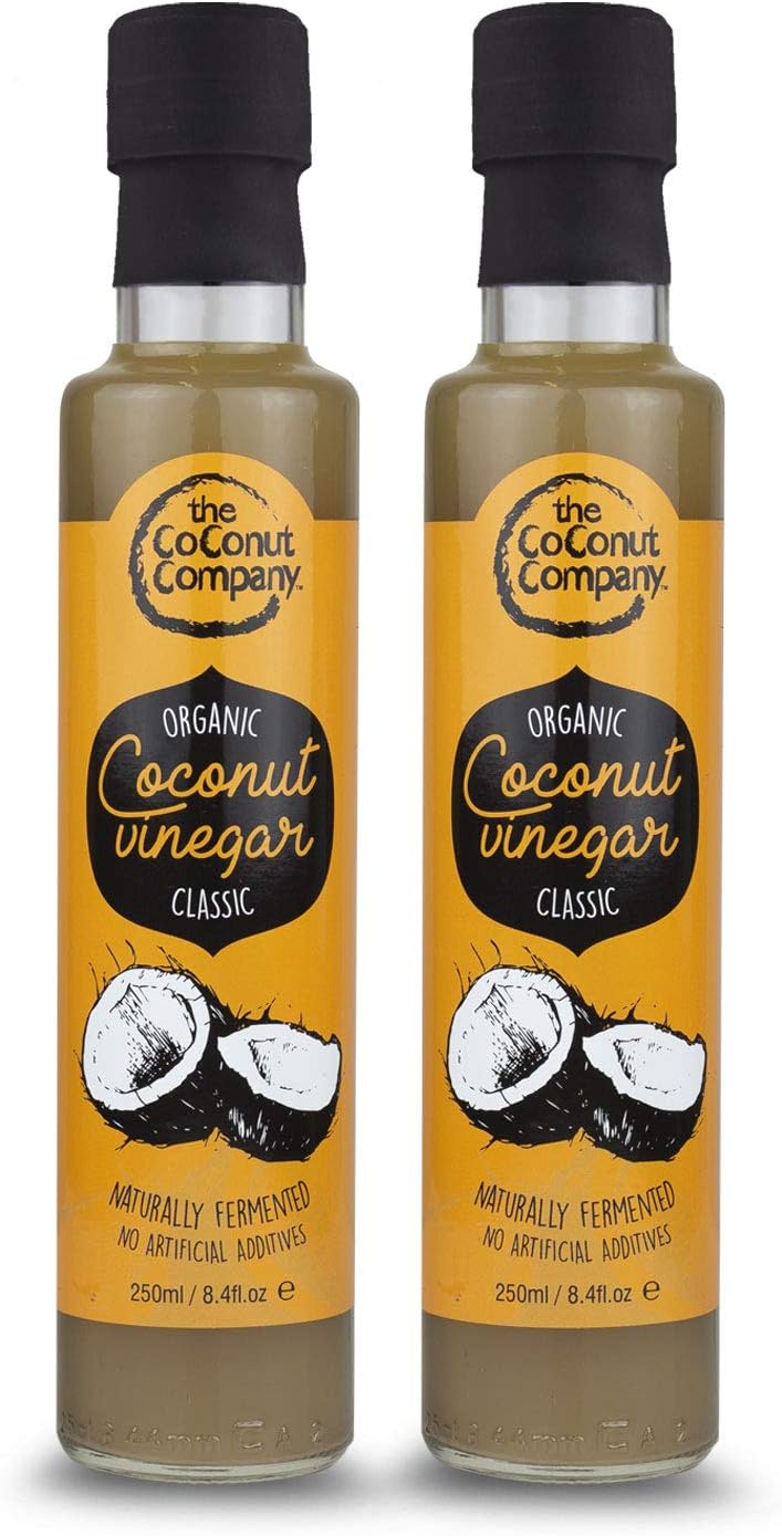 Organic Coconut Vinegar - 'Classic' 250ml, 2 Bottles, Vegan, Naturally Fermented, Raw, Unfiltered, Detox, Made from Pure Coconut Sap, Gut-Friendly
