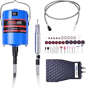 Flex Shaft Grinder Rotary Tool Kit - Variable Speed Electric Grinder with Flexible Shaft, Foot Pedal Control & Ergonomic Handpiece