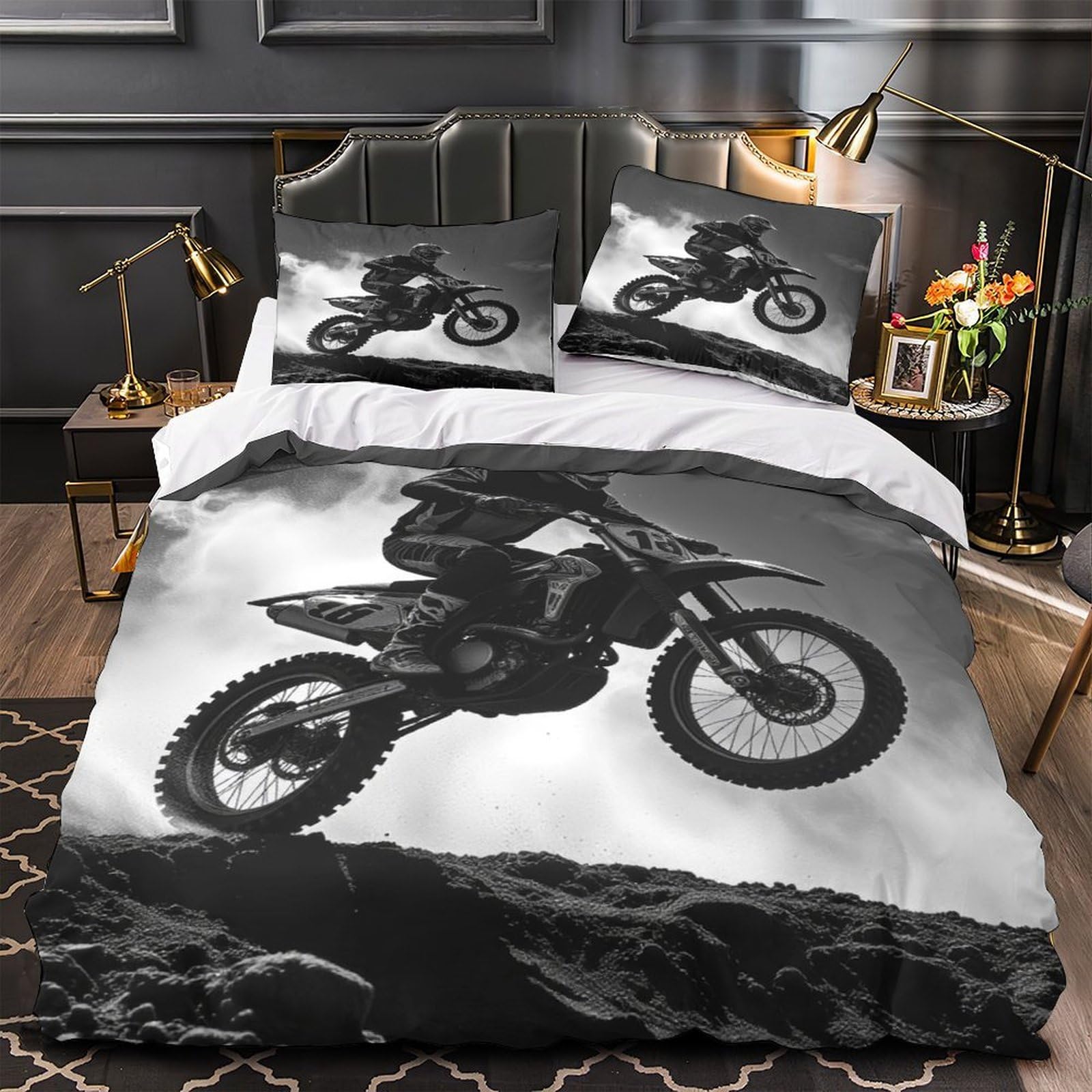 Parure de lit motocross anti-transpiration et douce pour peau sensible d'ado