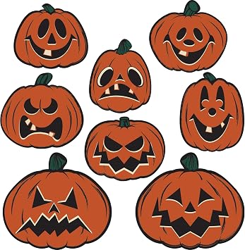 Pumpkin Vintage Halloween Cutouts - 8 Pcs.