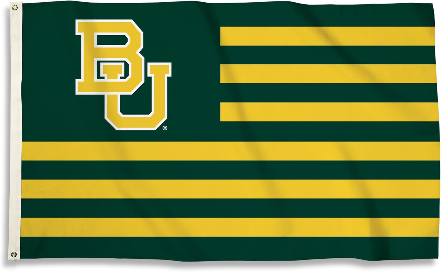 BSI PRODUCTS, INC. - Baylor Bears 3’x5’ Flag with Heavy-Duty Brass Grommets - BU Football, Basketball and Baseball Pride - High Durability for Indoor and Outdoor Use - Great Gift Idea - Stripes