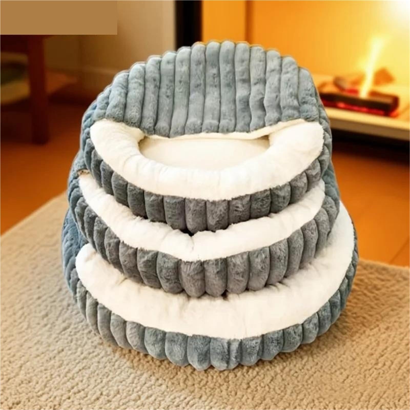 Cuccia Ciambella Cani Caldo lettino rotondo con cappuccio