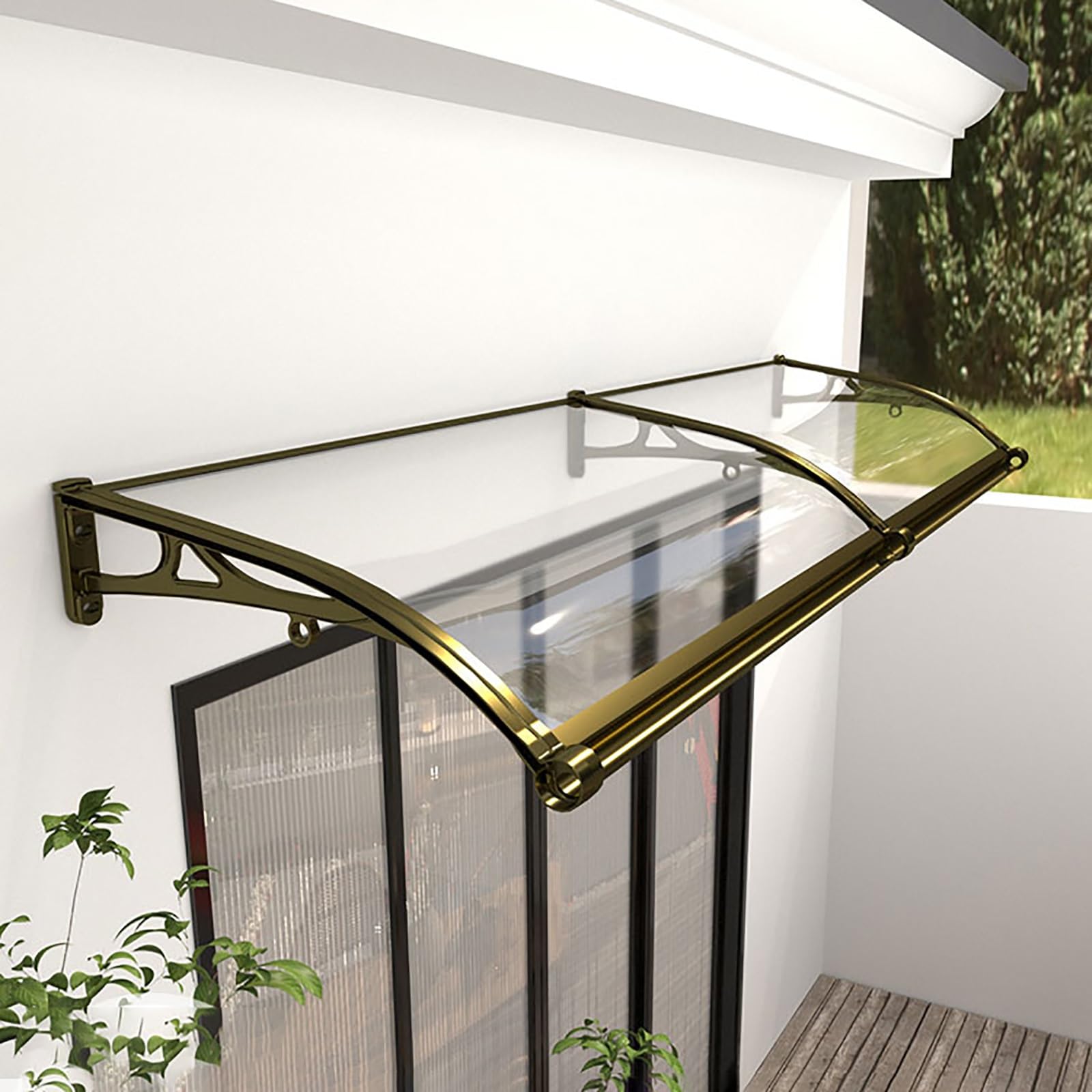 Auvent de porte en polycarbonate pour abri de pluie et neige