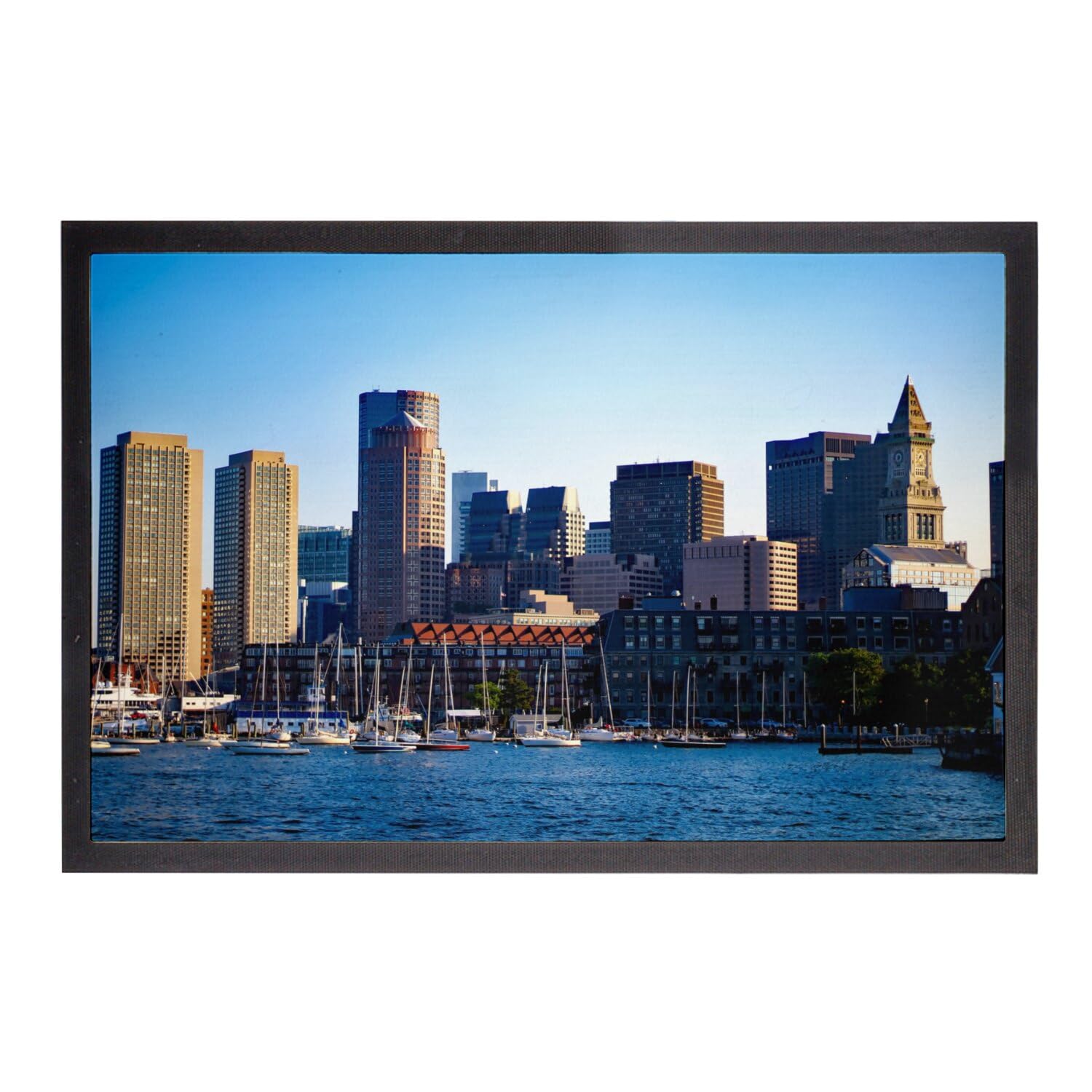 Paillasson Port de Boston USA 75x50cm tapis paysage urbain ocean
