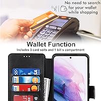 Vista 2 de QLTYPRI Para Samsung Galaxy A14 Case Premium PU Leather Simple Wallet Case [Ranuras para tarjetas] [Soporte manos libres] [Cierre magnético] Funda