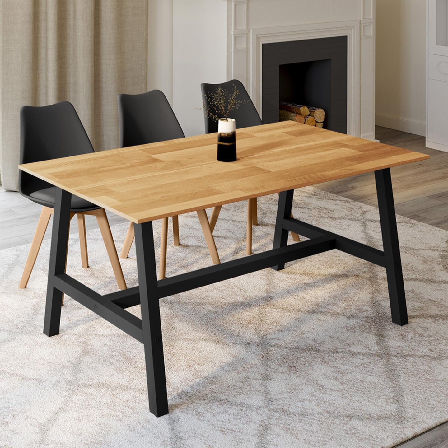 IDMarket - Table à Manger Rectangle Madeleine 6 Personnes 160 cm