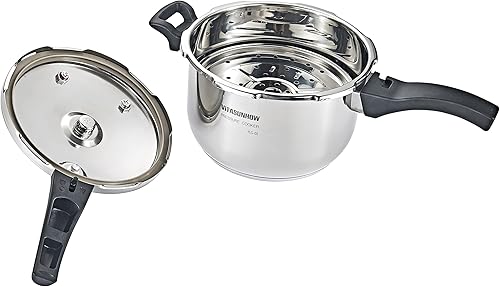 Miniatura 8 de VITASUNHOW Olla a presión de acero inoxidable con cesta de vapor, cocción más rápida y liberación de presión de seguridad (11 litros)