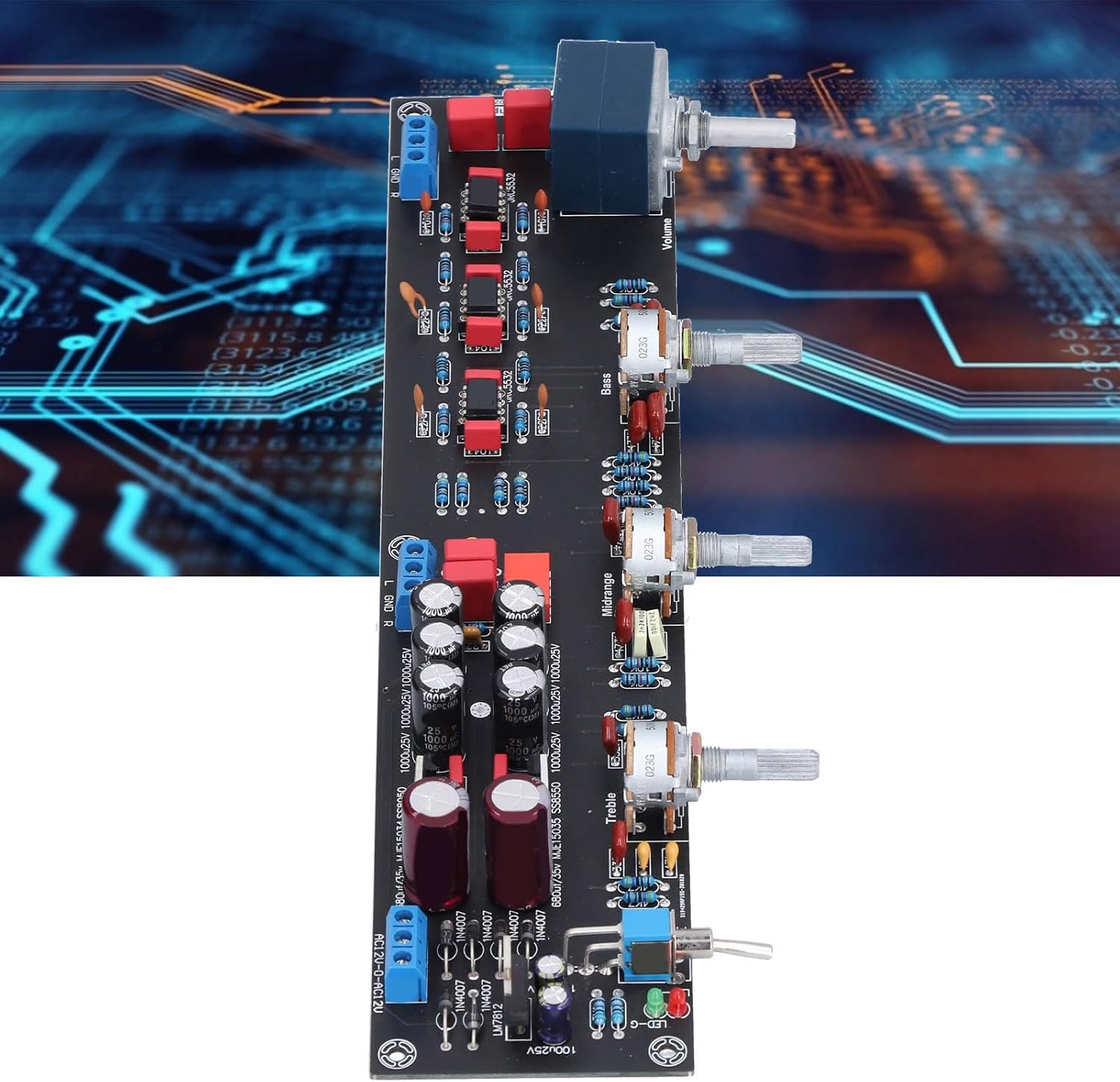 Tone Board Luxury Preamplifier Black Control Module Industrial Accessories A8 PCB AC 12V 18V High Performance Audio Tone Control Board for Professional Sound Systems