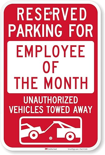 SmartSign -K-5090-EG Letrero "Estacionamiento Reservado para Empleado del Mes" | 12 x 18 pulgadas 3M Aluminio Reflectante de Grado de Ingeniero,