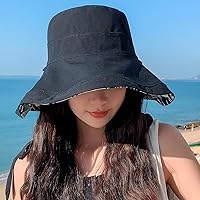 Vista 4 de Reversible Floral Sun Hats UV Protection UPF Packable Wide Brim Chin Strap Women