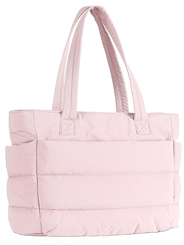 Tote Bag for Women, Lightweight Puffy Quilted Shoulder Bag with