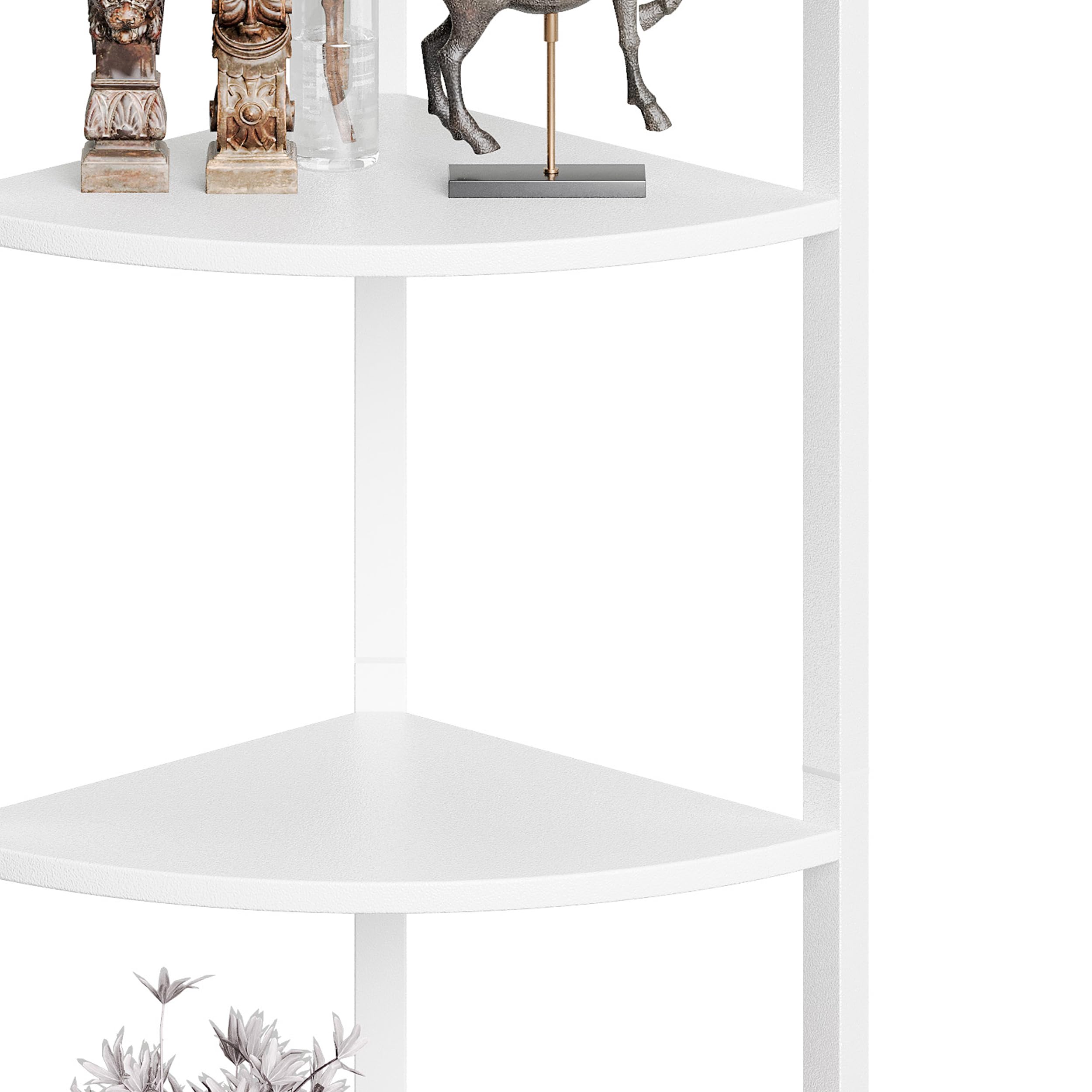 Scaffale Angolare a 6 Ripiani Mobile Angolare Alta Libreria Verticale in Legno 31x 31x 160 cm Per Soggiorno Camera da Letto Cucina Bianco CS-001W1