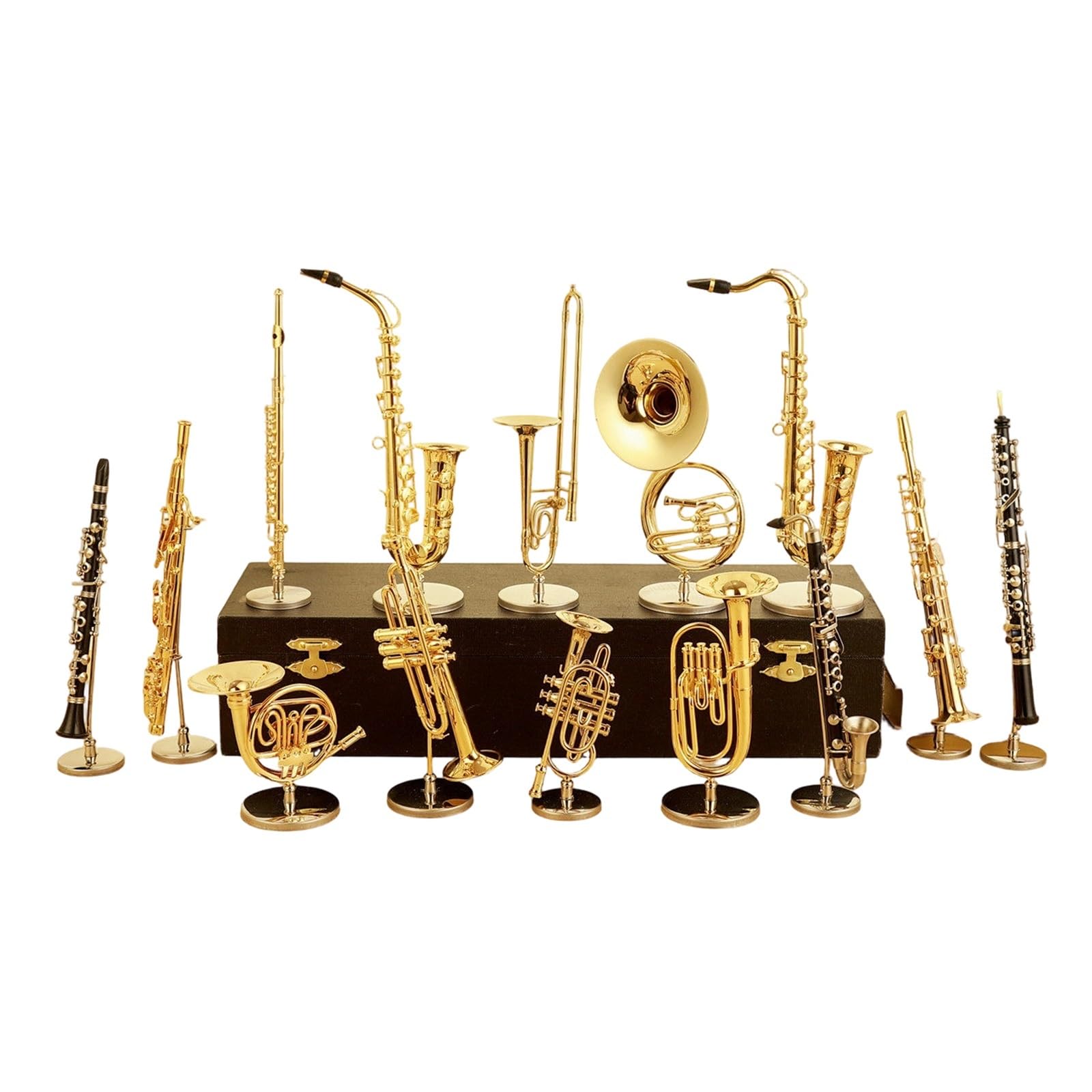 ZXFJYUIP Wind Instrument Models Clarinet French Horn Oboe Golden Flute(17)