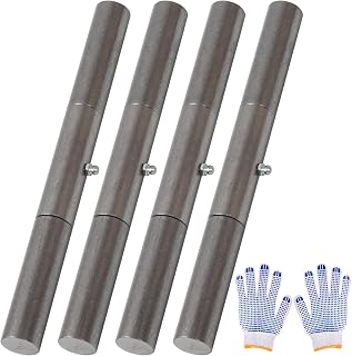 4 Pack Heavy Duty Greasable Hinges 10-Inch Weld On Trailer Ramp Hinge for Equipment Ramp, Truck Dump Bodies & RV Doors Round Hinge (4 Pack Black)