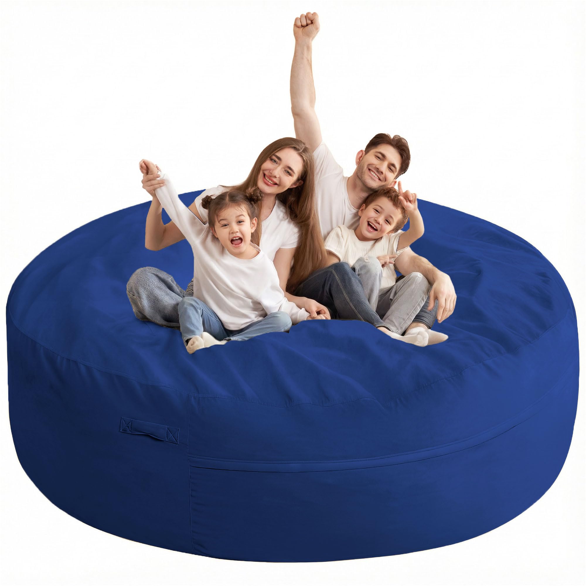 XX-Large Bean Bag Chair: Giant 7' Memory Foam Furniture Bean Bag Chairs for Adults with Microfiber Cover 7Ft (Blue)