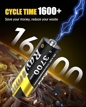 12 Pack Rechargeable AA Lithium Batteries with Charger for Blink Camera
