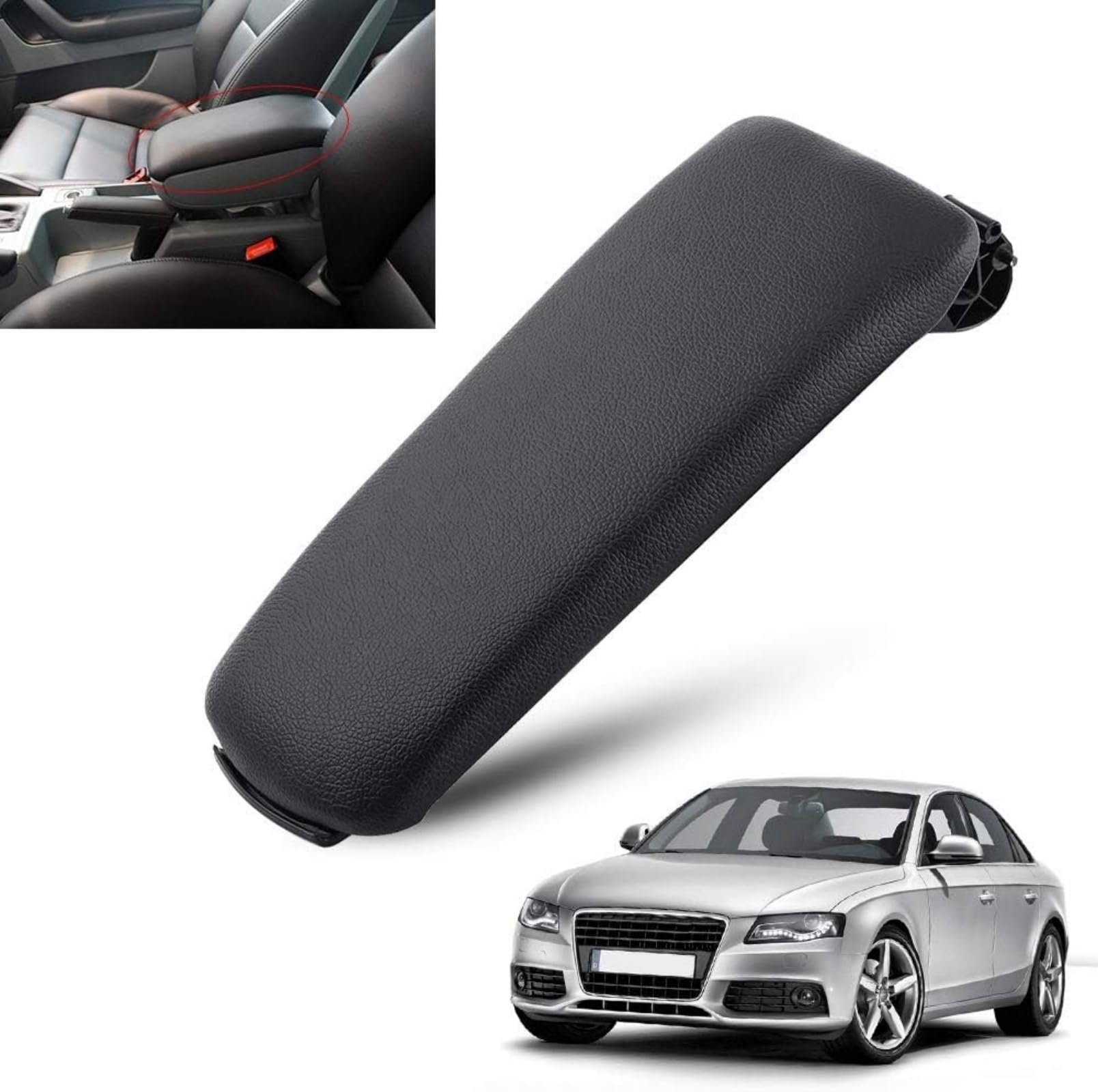Cuscino per Bracciolo Auto, Bracciolo Console Bracciolo Coperchio Copertura, Copertura per Bracciolo Centrale, Coperchi Braccioli Compatibile per A4 B6 B7 2002–2008